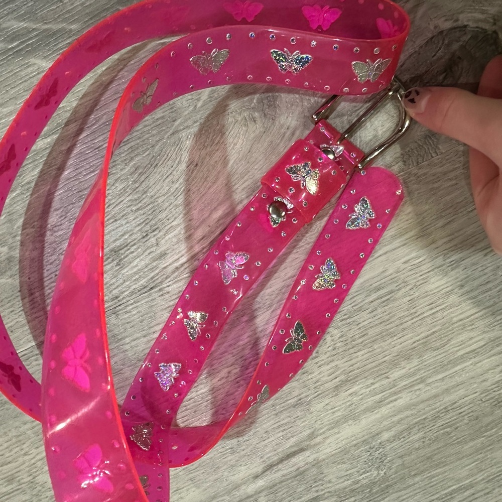 Dolls Kill Pink and Silver Butterfly Belt - Picture 2 of 2